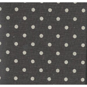 Espresso coloured linen with cream dots fat 1/4
