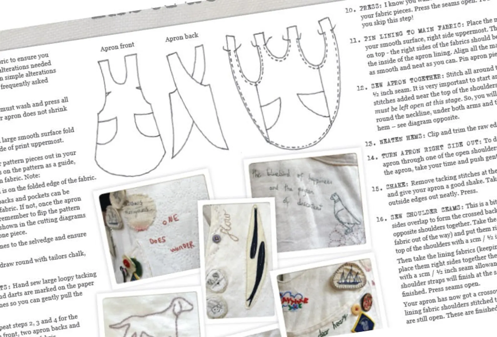 Artisan Apron pattern by Janet Clare