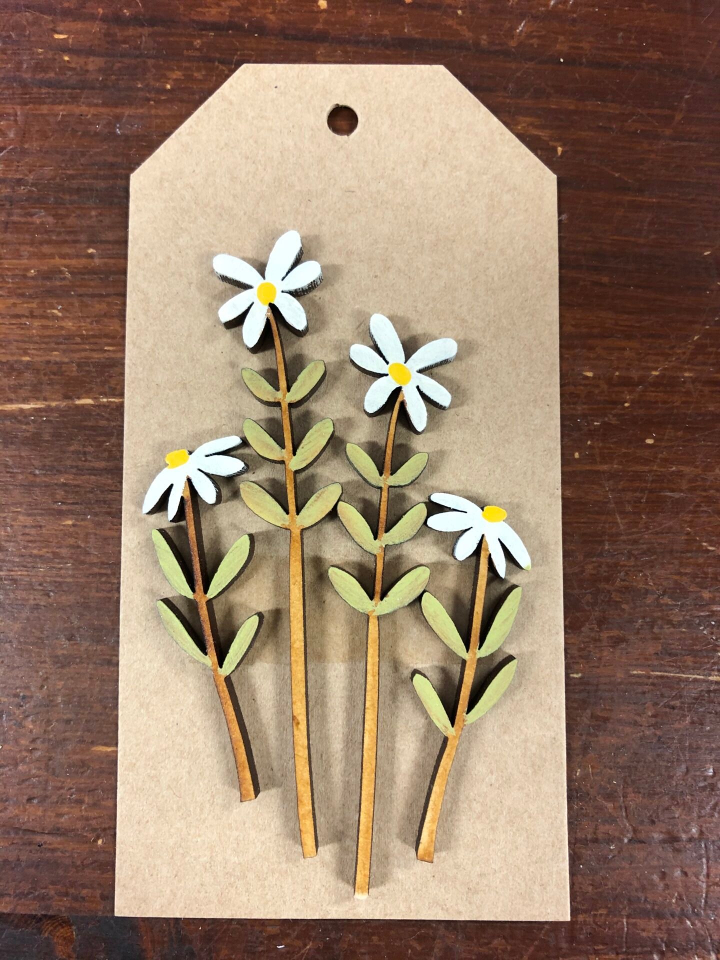 Hand Painted Wooden Button – Daisy Daisy Flowers