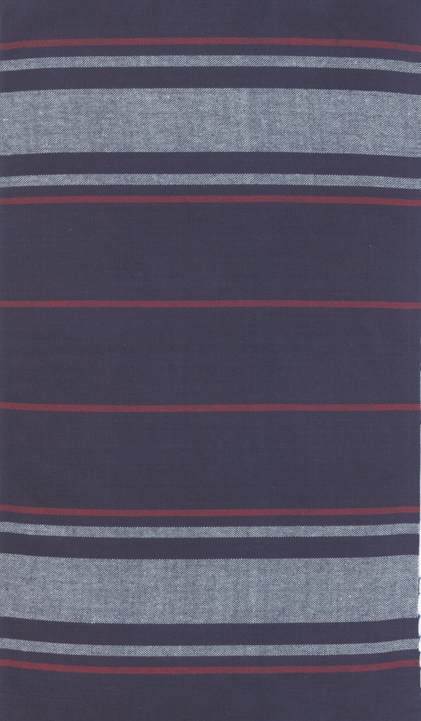 Moda Toweling – Rock Pool Dark Blue with Red & White Stripes – 18″ wide
