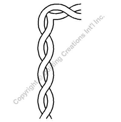 Border Stencil – 1.5″ Cable Corner Quilting border