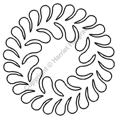Border Stencil – 8″ Feather Circle Quilting Block