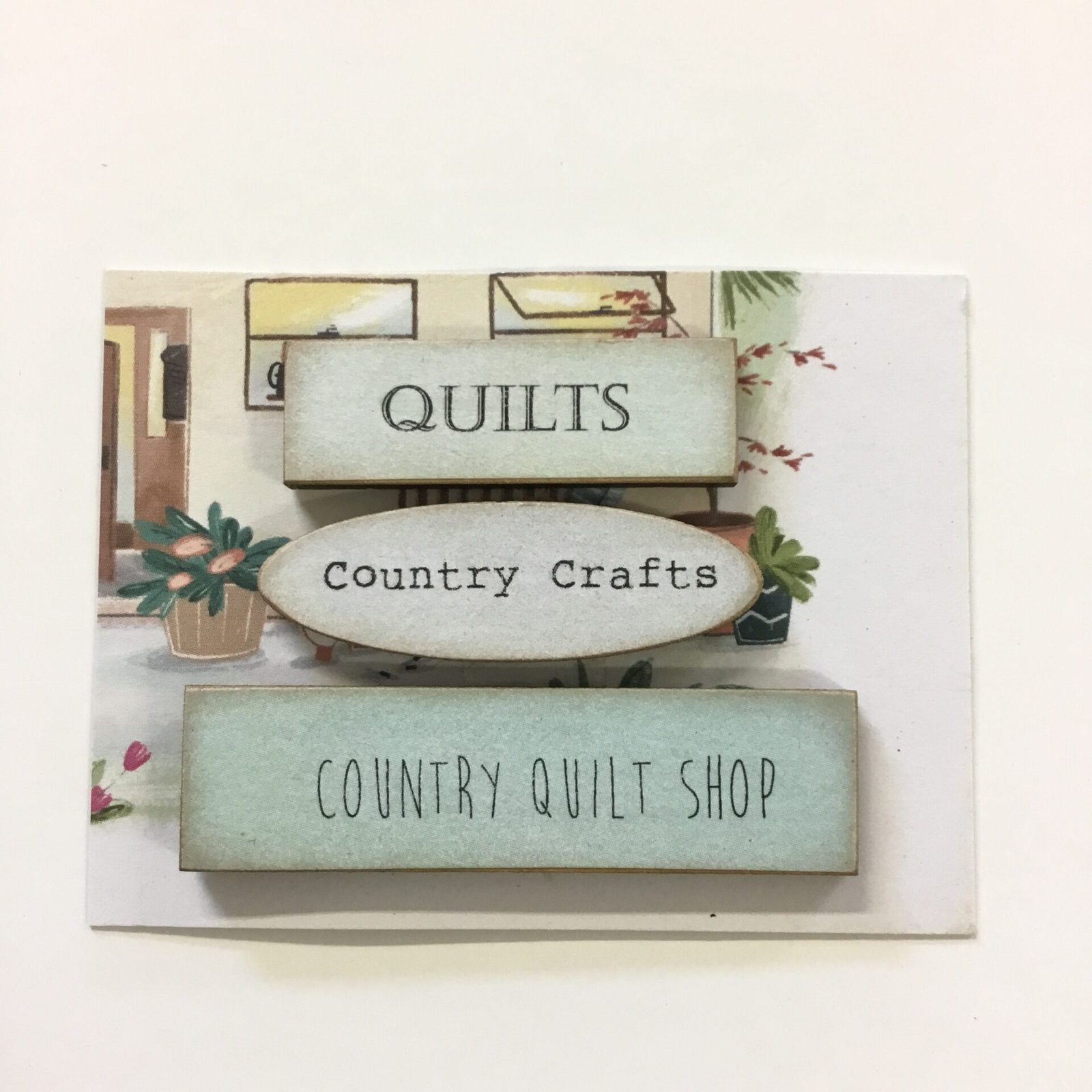 Hand Painted Wooden Button – Shop Sign