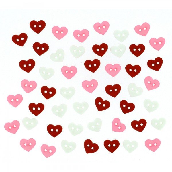 Micro Valentines Hearts button pack
