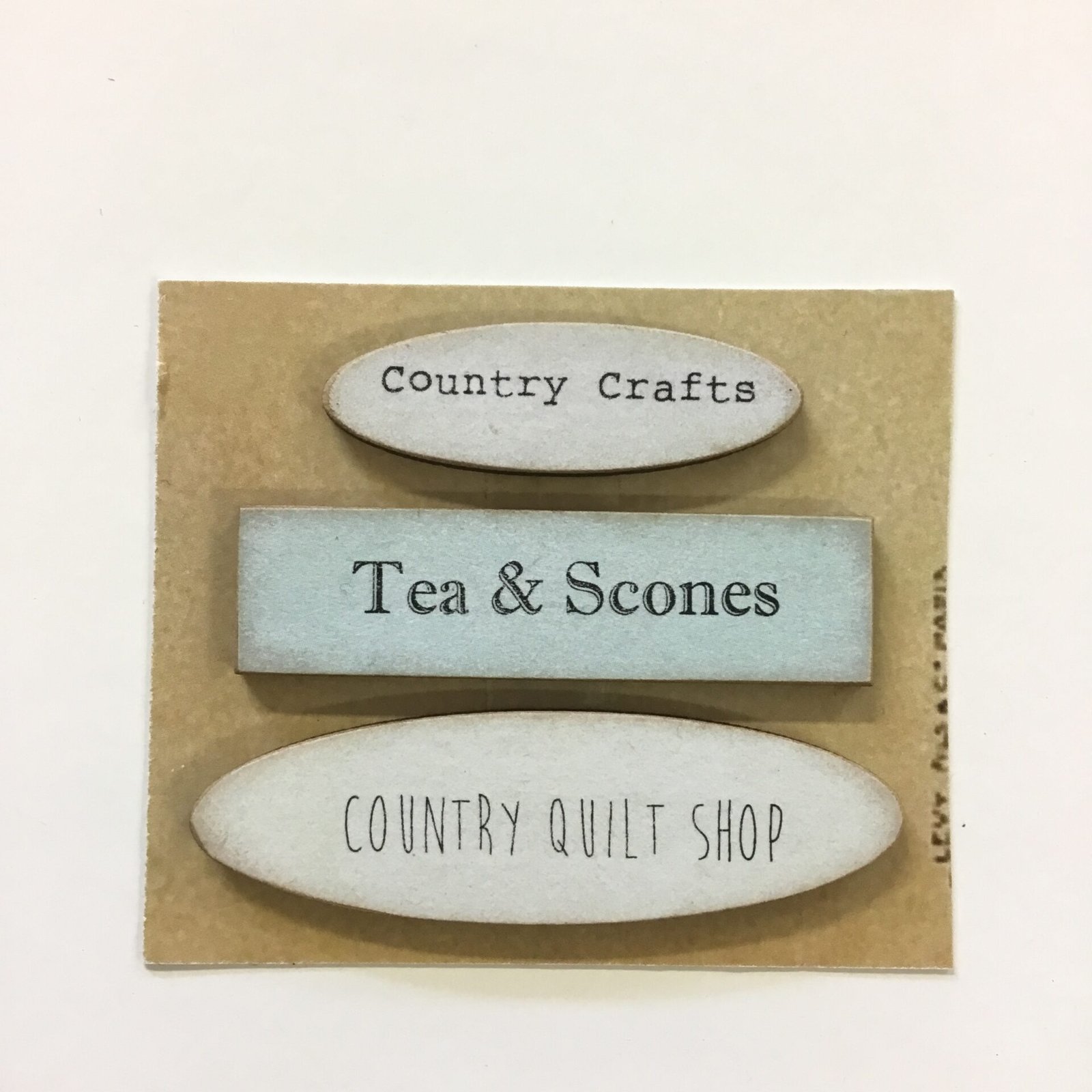 Hand Painted Wooden Button – Tea & scones sign