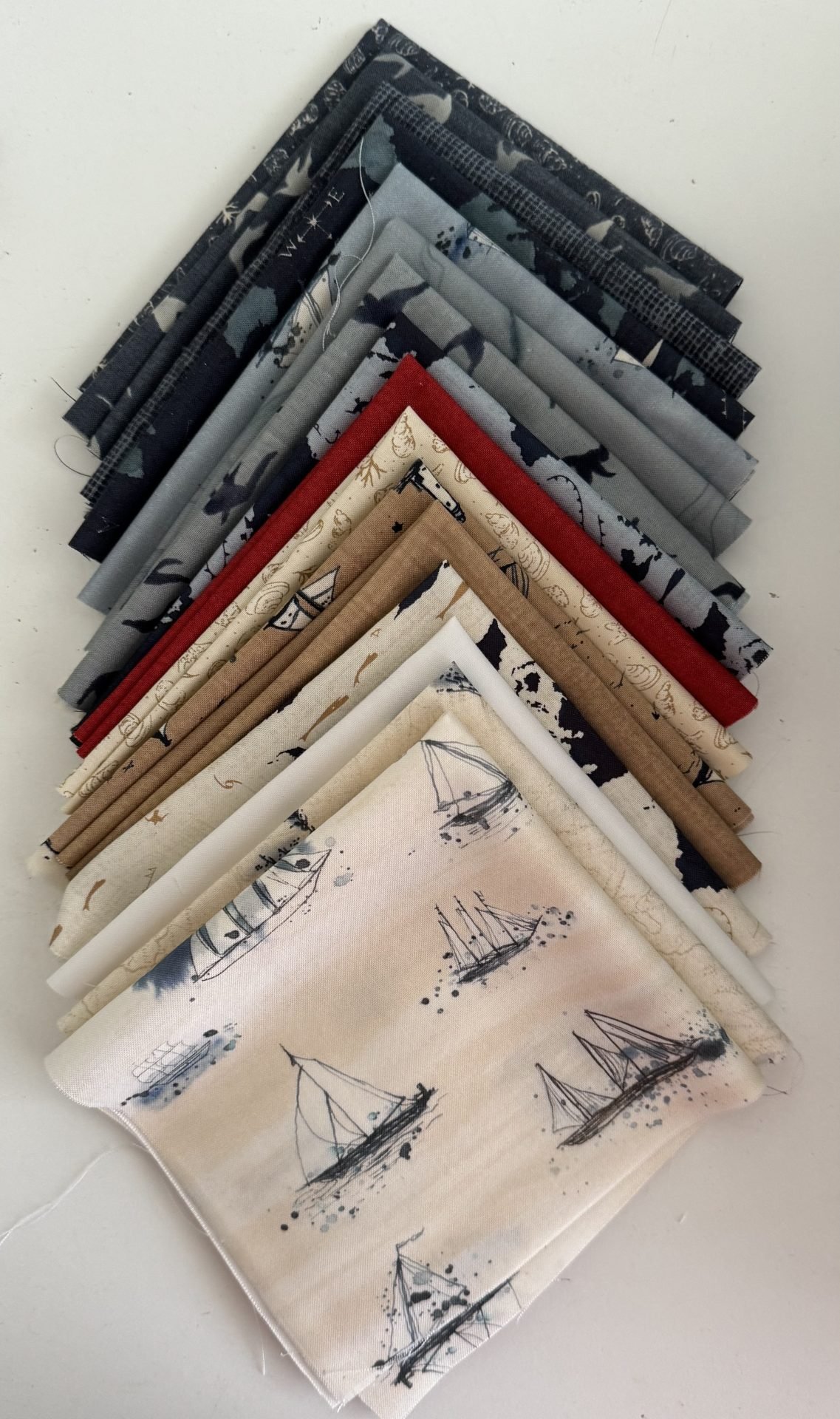 Down Beside the Seaside – Blue Colourway Fabric Pack – Janet Clare