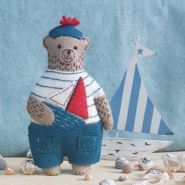 Wool Felt Craft Kit Marcel the Sailor Bear