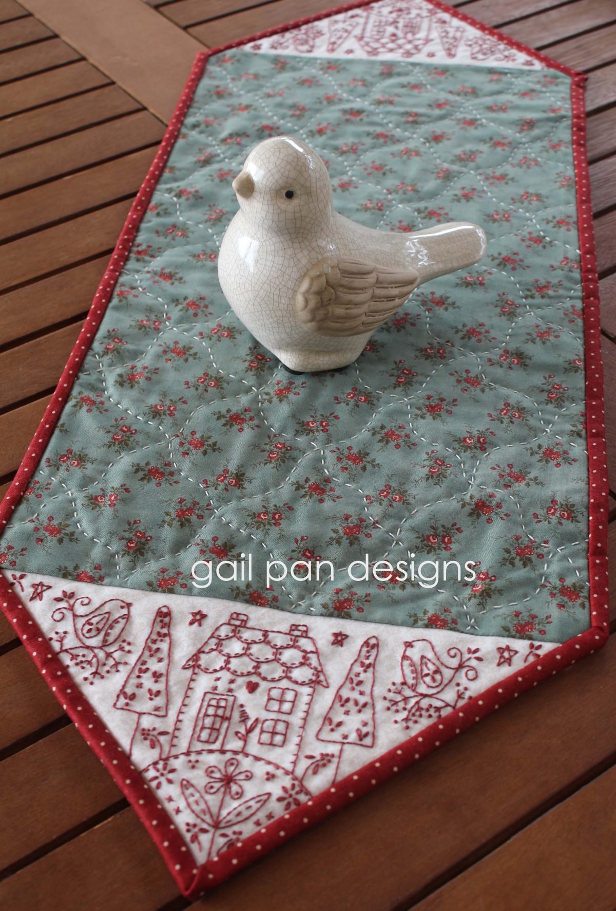 House on the Hill Table Runner pattern by Gail Pan