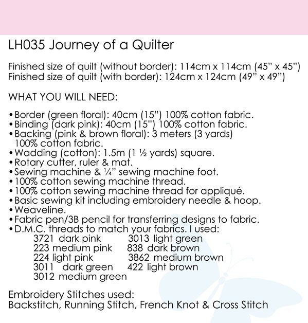 Journey of a Quilter Pattern