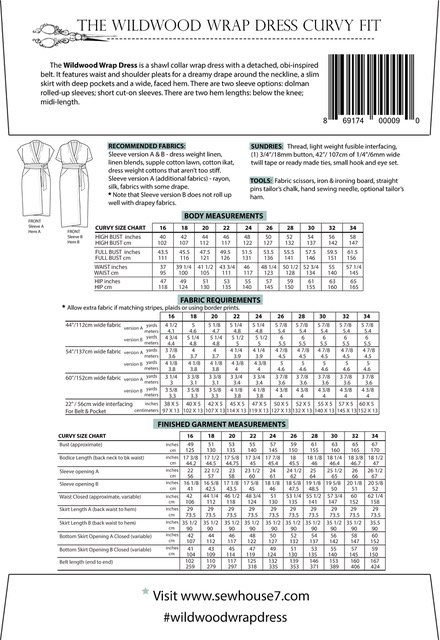 The Wildwood Curvy Wrap Dress Pattern By Sew House