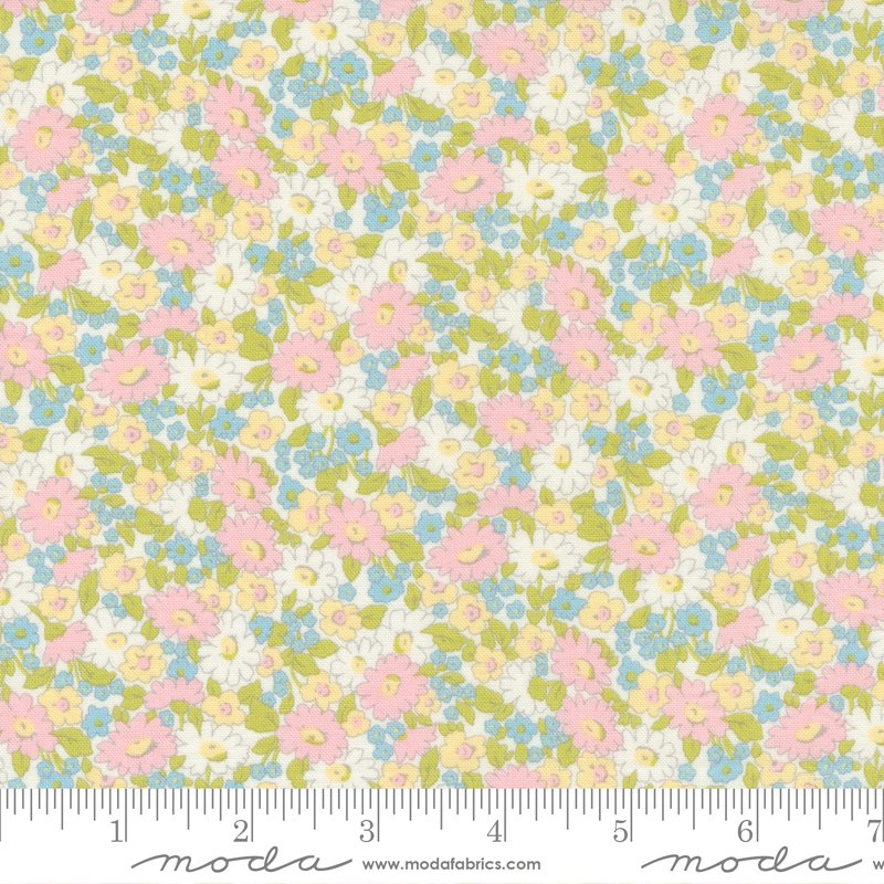 Grace – Linen White Floral Vines Roses Fabric – End of Roll