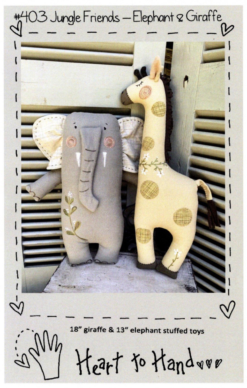 Jungle Friends, Elephant and Giraffe Pattern & Fabric Kit
