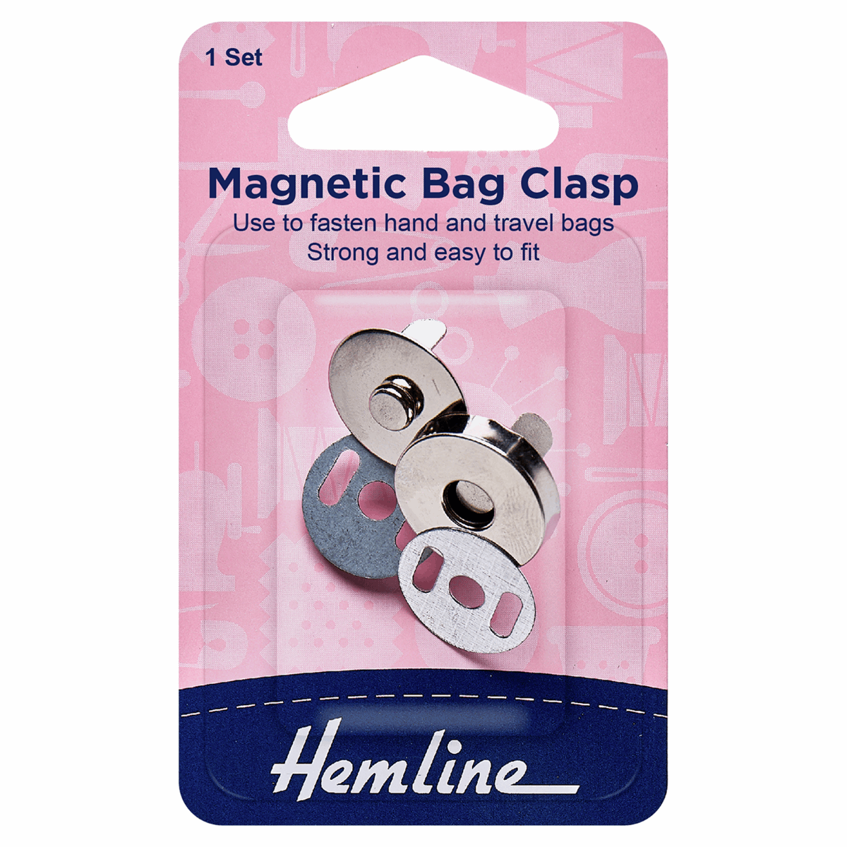 Magnetic Bag Clasp 18mm in Nickel