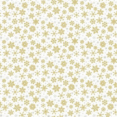 End of Roll Bargain – Christmas Essentials – Gold Snowflake Fabric