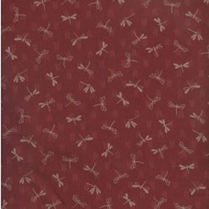 End of Roll – Japanese Print Fabric -Red Dragonfly