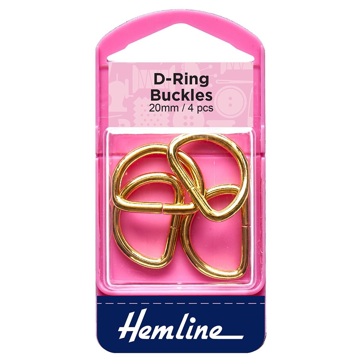 Gold D Rings 20mm – 4 piece