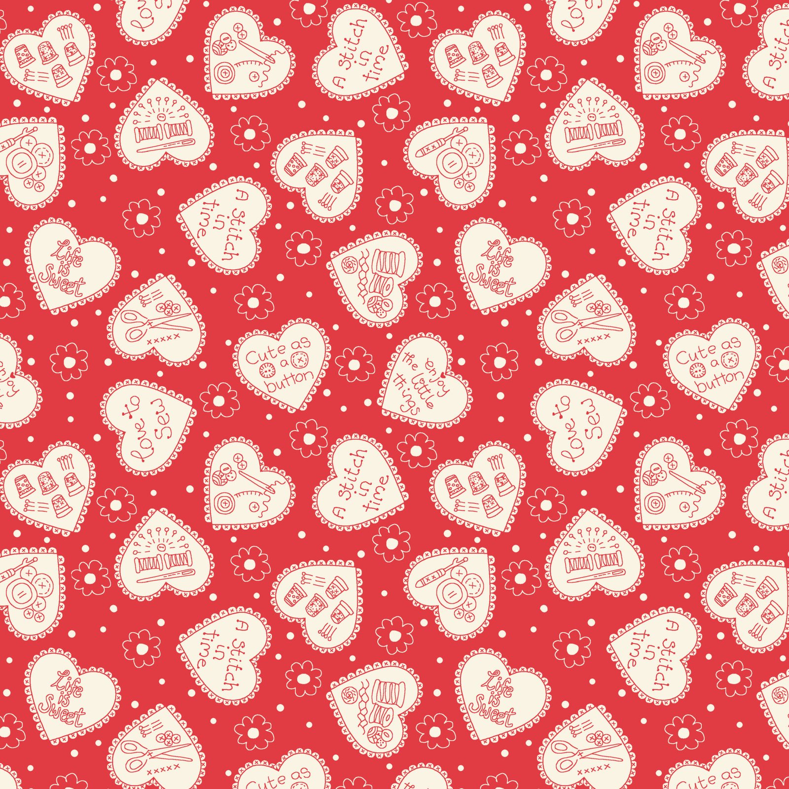 Say it with a Stitch – Cute as a Button Fat 1/4