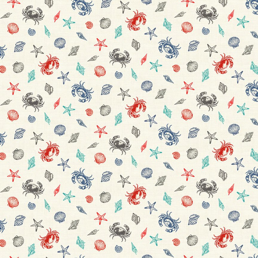 Nautical – Cream Shells Fat 1/4