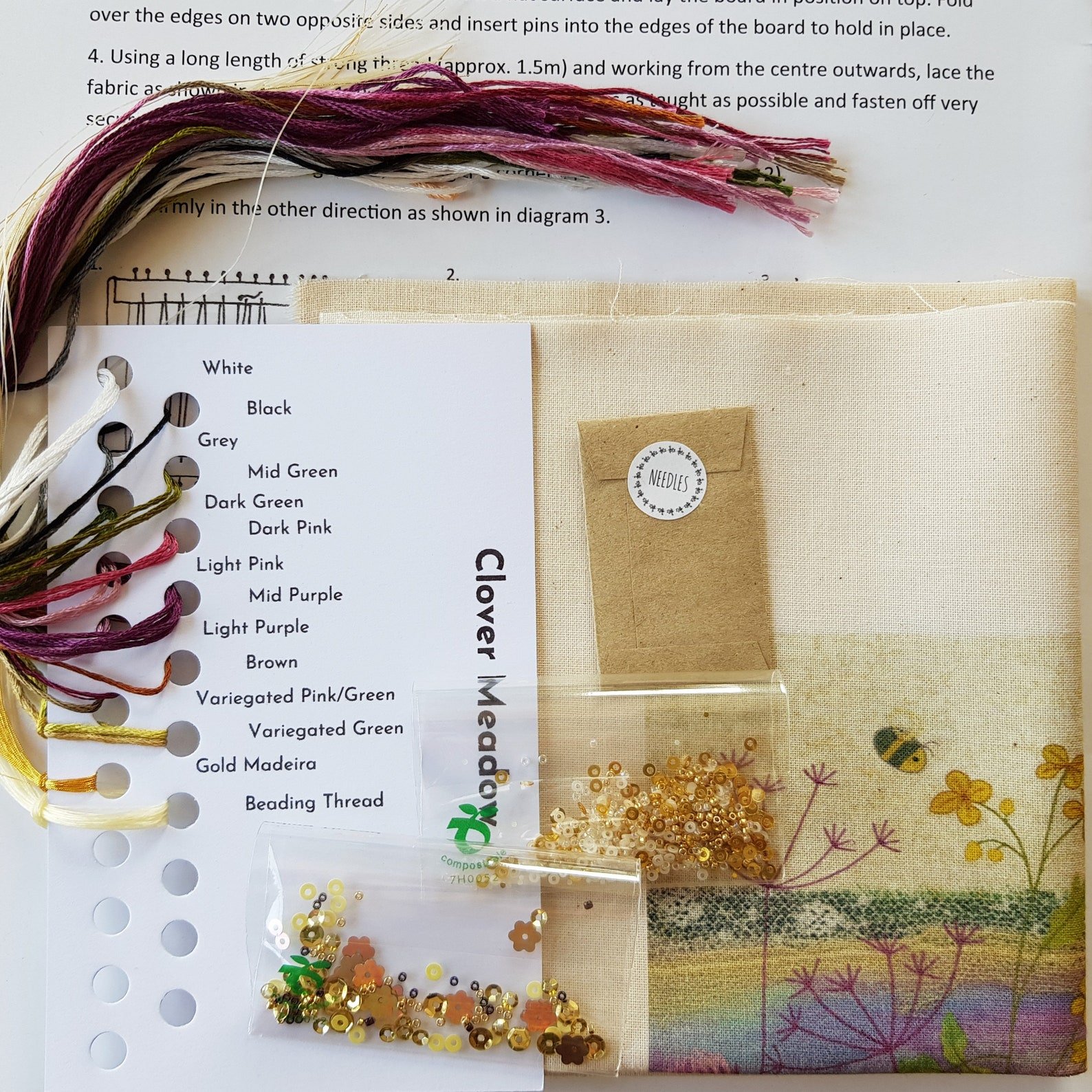 Clover Meadow Stitch Kit by Beaks & Bobbins