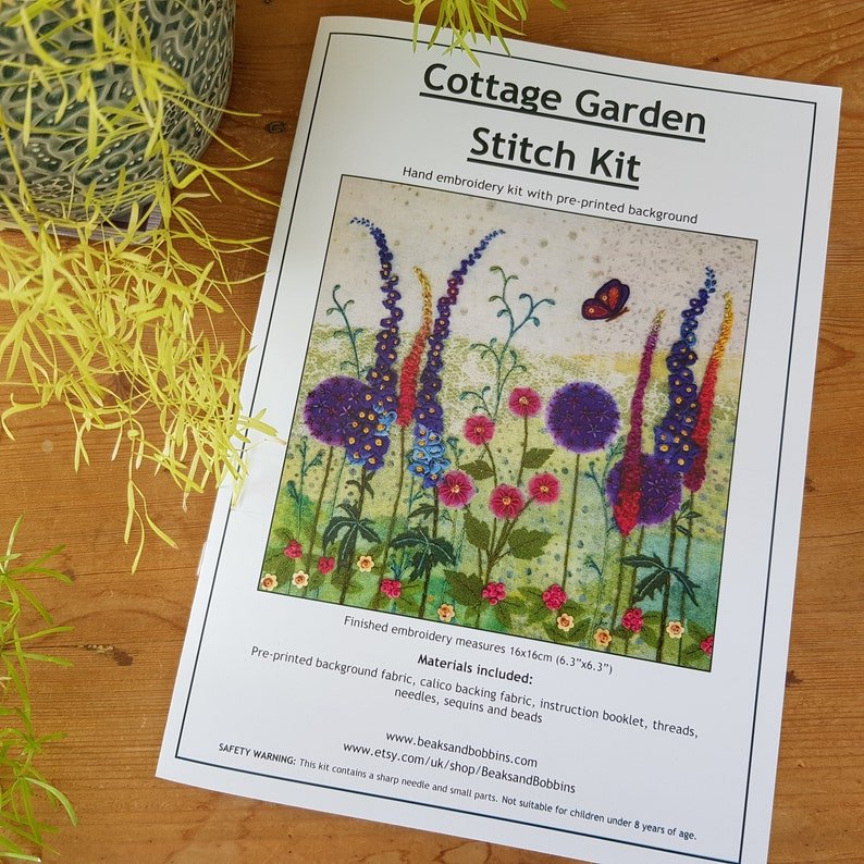 Cottage Garden Stitch Kit by Beaks & Bobbins
