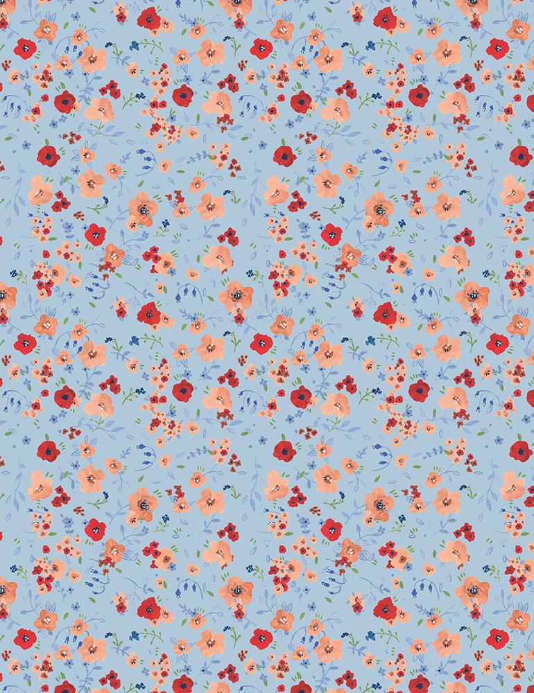 Country Cottage – Blue Floral Fabric
