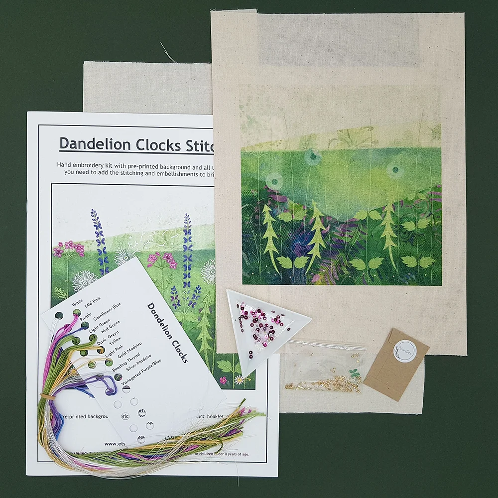 Dandelion Clocks Embroidery Kit by Beaks & Bobbins
