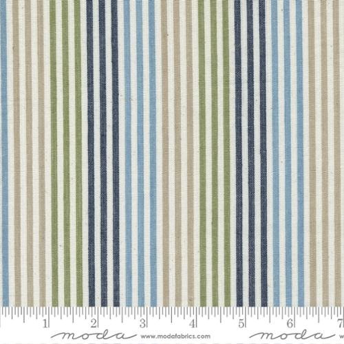 Vista Wovens Multi Stripe – Blue/Green/Tan Fabric