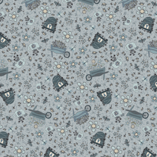 Something Borrowed Something Blue  – Beehives & Wheelbarrows Lt Blue Fat 1/4