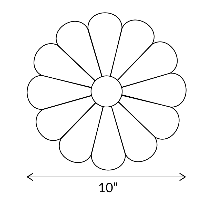 English Paper Pieces 10″ Dresden 12 Petal – 2 plates