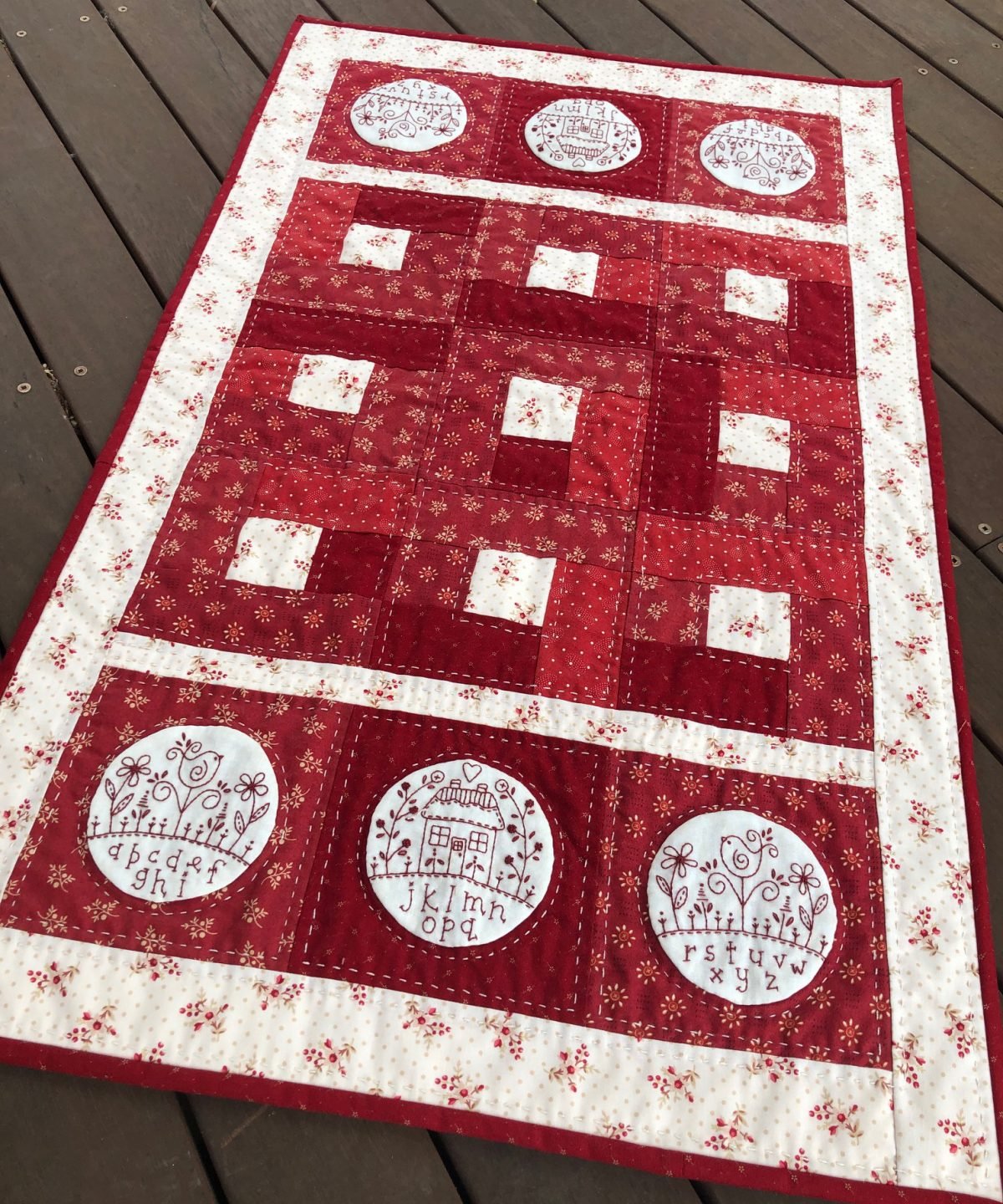 Alphabet Home tablerunner by Gail Pan