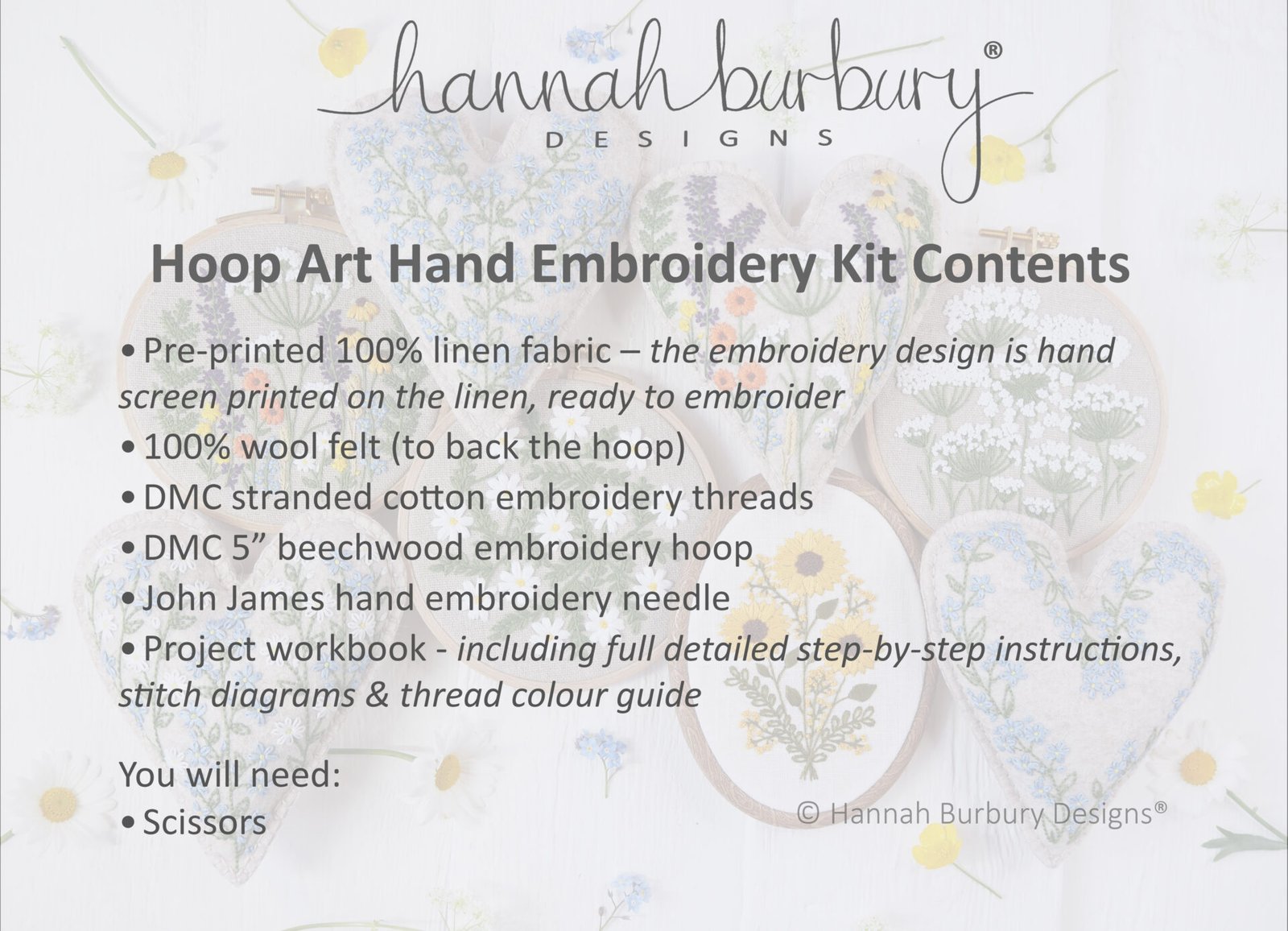 Flora Wreath Embroidery Kit by Hannah Burbury