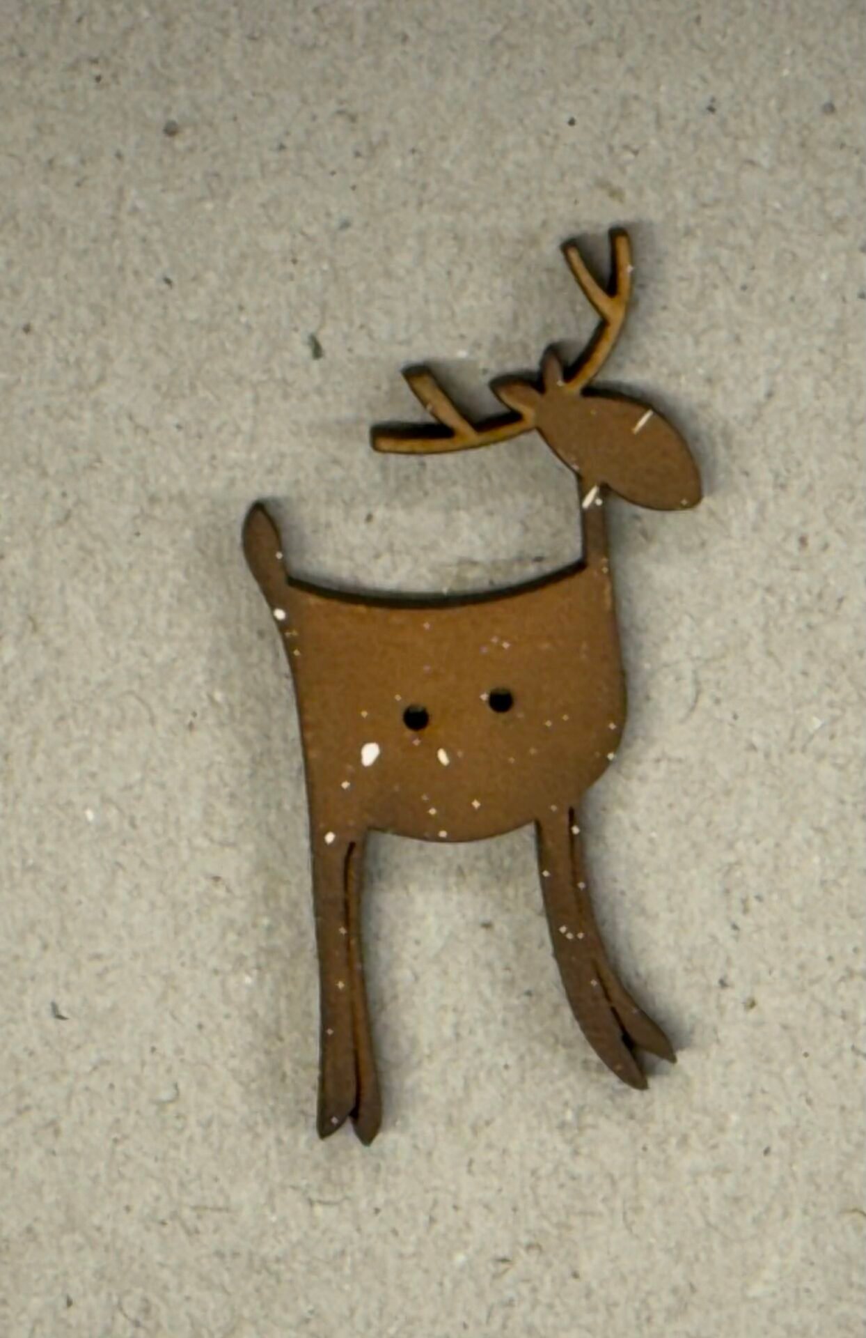 Hand Painted Wooden Button – (HOTH) Reindeer