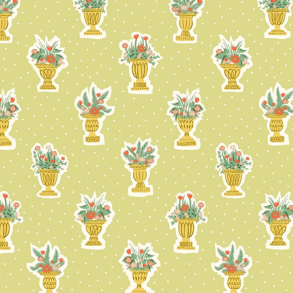 Liberty Garden Party – Jardiniere Spot Green fabric