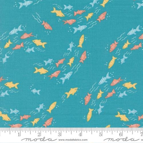 End of Roll – Noahs Ark Fabric – Fishy Fish Sea