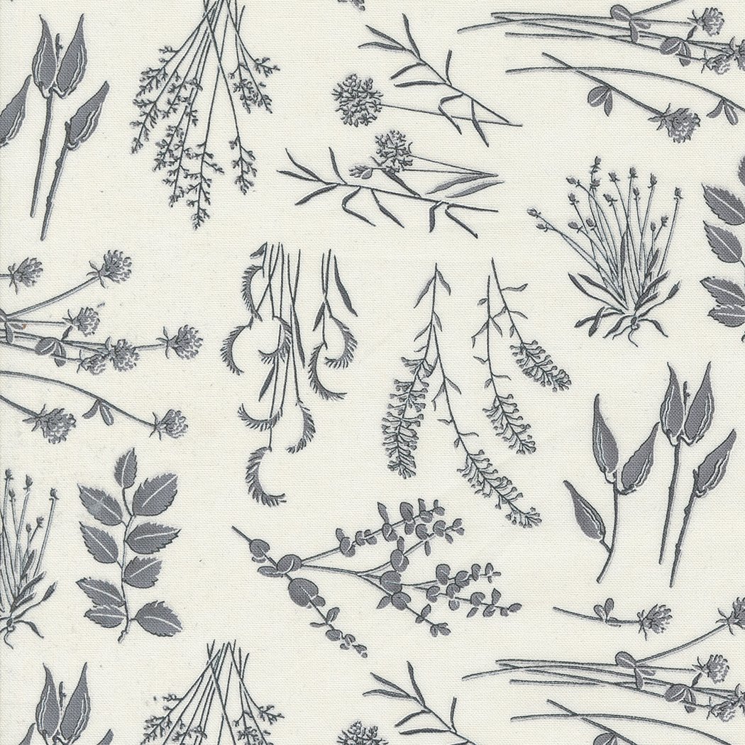 Silhouettes Fabric – Foliage on Cream