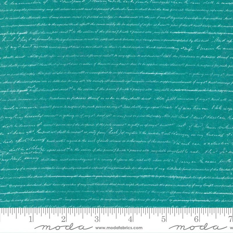 Blueprint Text Fabric – Teal