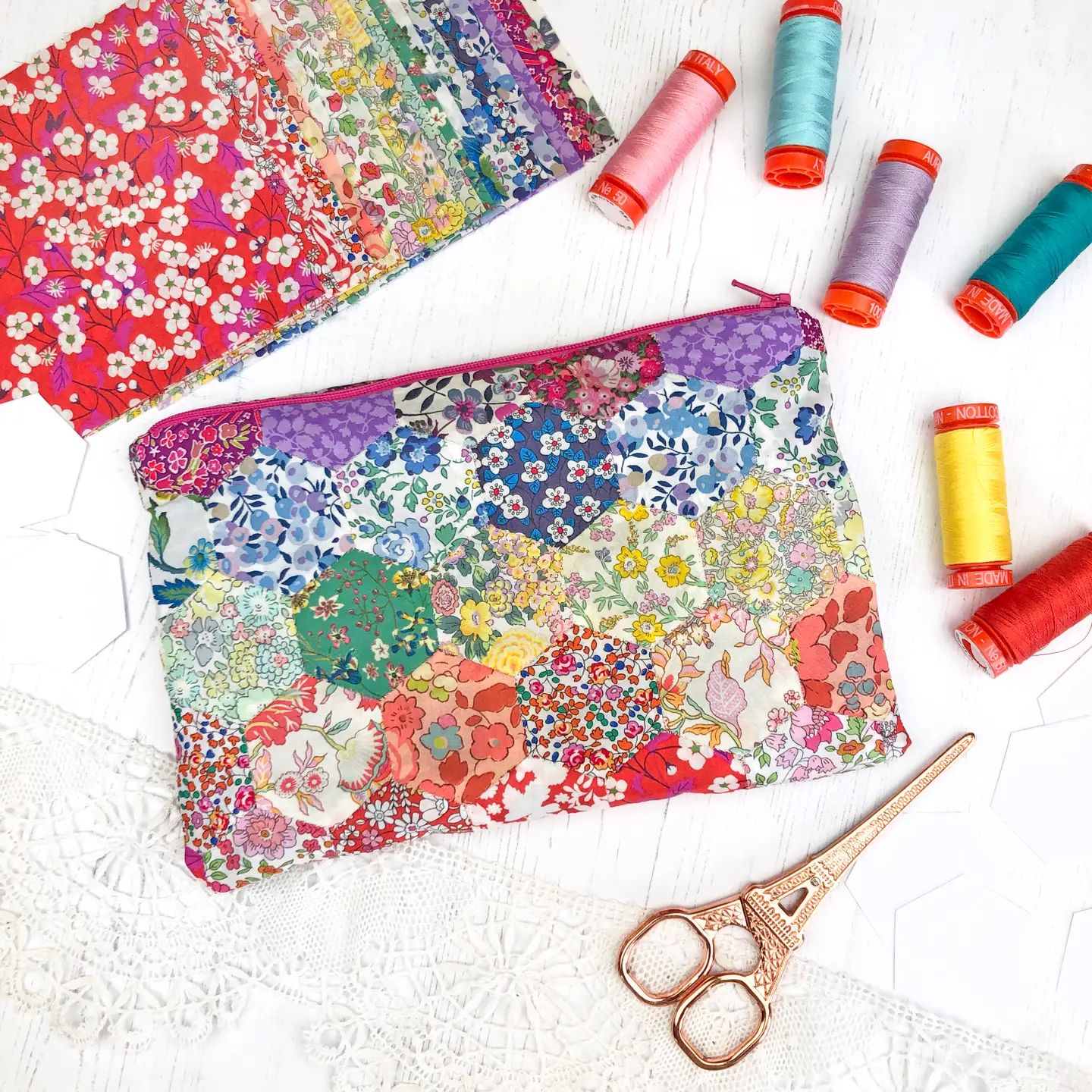 Alice Caroline Liberty Tana Lawn® Fabric English Paper Piecing Starter Kit