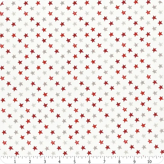 Old Glory Cloud on Red Star Spangled Fabric