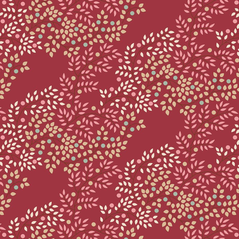 Tilda Creating Memories – Winter – Berrytangle Burgundy Fabric