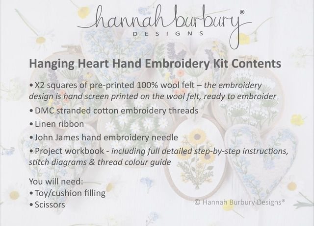 Flossie Heart Hand Embroidery Kit by Hannah Burbury