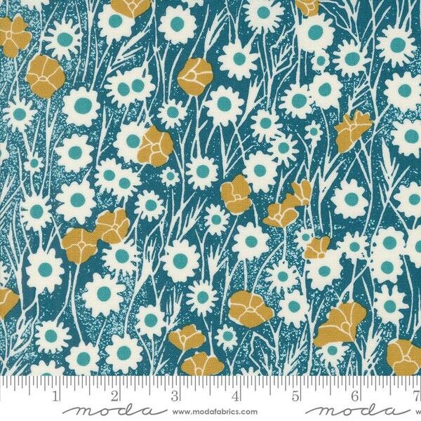 Field of Flowers by Katherine Watson –  Poppy Field in Peacock fabric