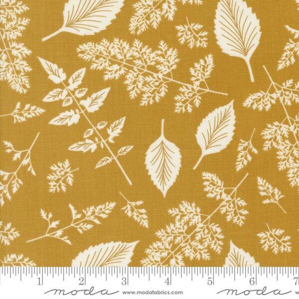 Field of Flowers by Katherine Watson – Leaf Pattern in Goldenrod fabric