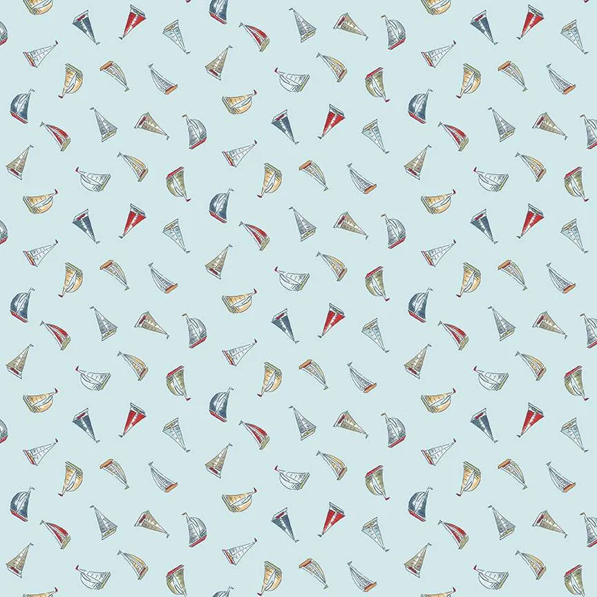 High Tide – Sail Away – Light Blue Fabric