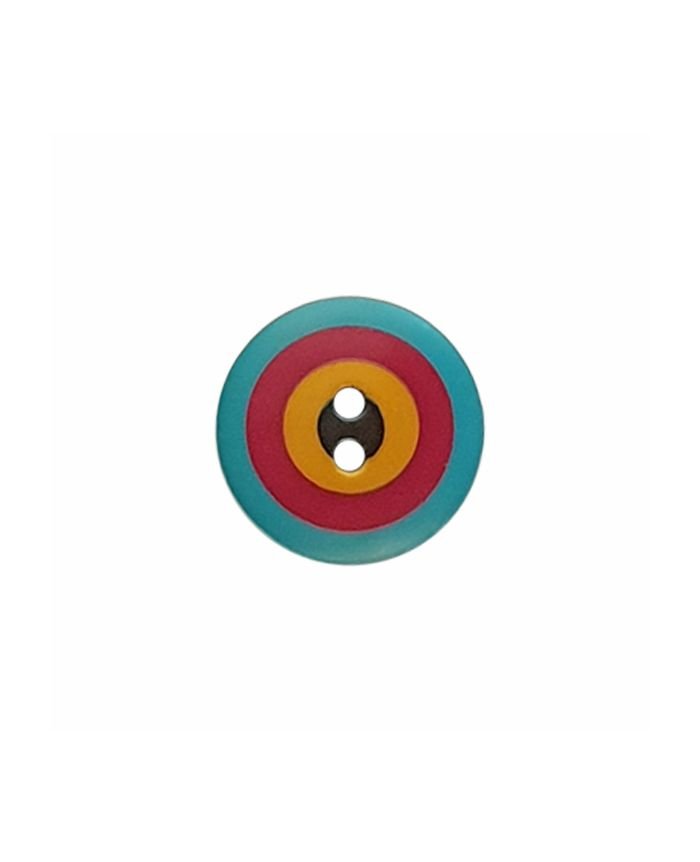 Kaffe Fassett Button – Target 15mm – Blue, red, yellow