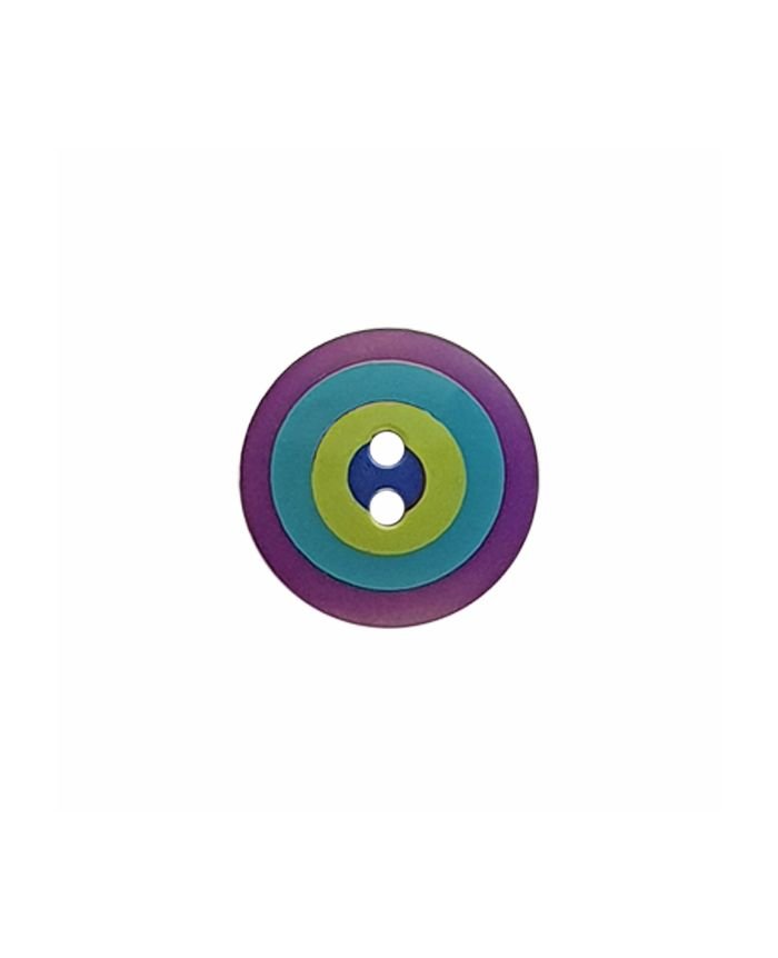 Kaffe Fassett Button – Target 15mm – Purple, blue, green
