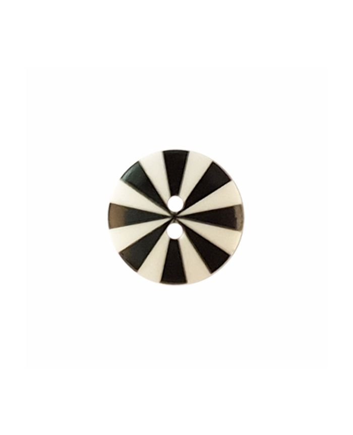 Kaffe Fassett Button – Radiate 15mm – Black & White