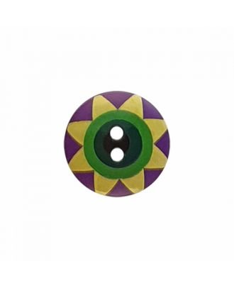 Kaffe Fassett Button – Star Flower 15mm – Purple, Yellow, Green