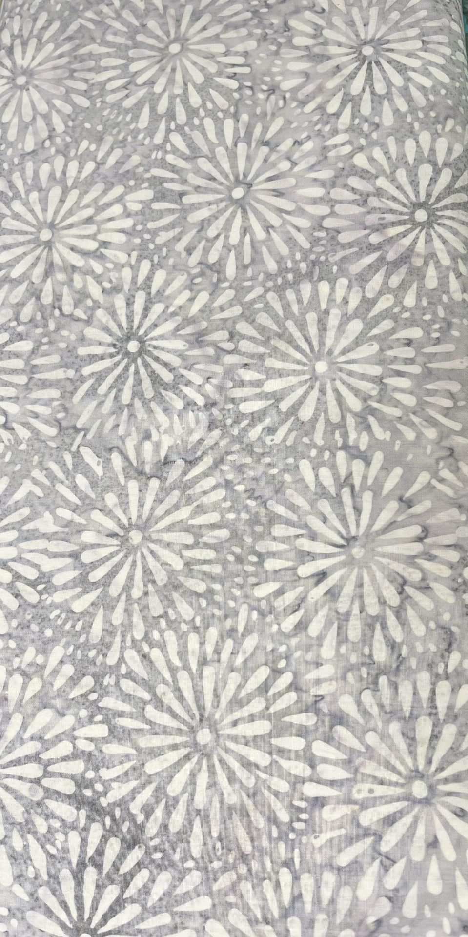 Grey Daisies Batik Fabric