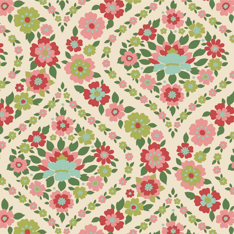 Tilda Wallflower Fabric – Bianca Green