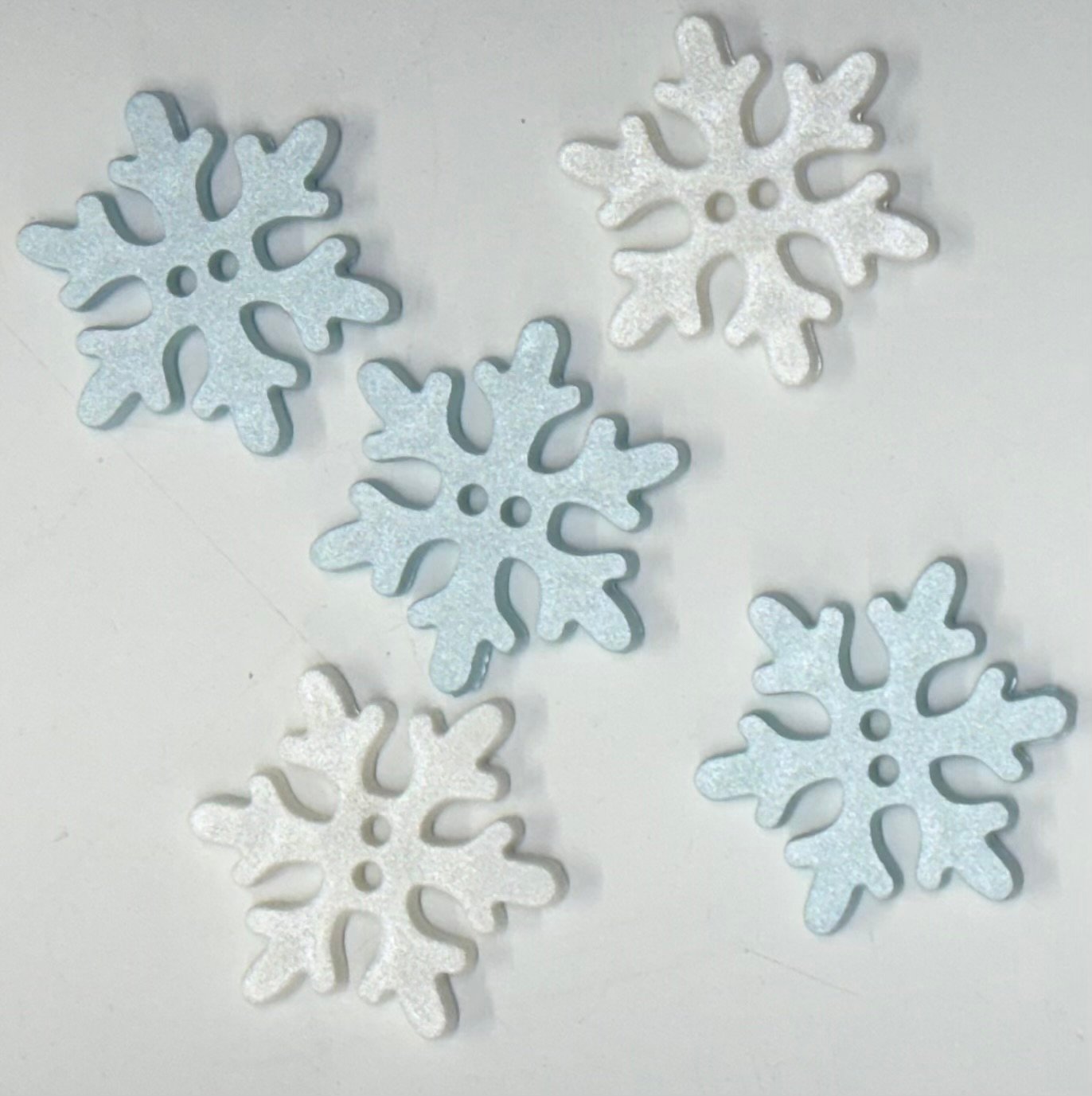 Snowflake buttons mixed bag of 5